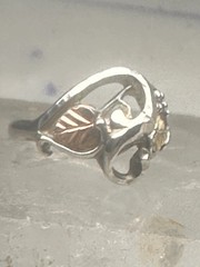 Black Hills Gold ring leaves band size 5.75 sterling silver women girls