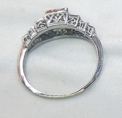 Vintage 18k White Gold Engagement Ring 1.03ct. Natural Old Euro Cut Diamond