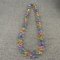 Vintage Necklace Acrylic Bubble Beads Pastel Multicolor 17 Inches Retro Mod