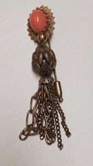 Vintage Hobe faux coral gold tone stick pin