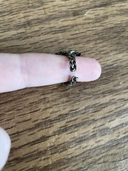 vintage ornate free size ring with turquoise colored stone – size 4.5-5