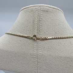 Vintage Gray Enamel Link Statement Necklace Gold Tone Retro Style 19″