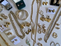 Vintage Now Mixed Silver And Gold Tone Jewelry Lot 58 Piece