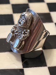 OLD PAWN REVIVAL CAROL FELLEY STERLING STORYTELLER s6 RING 925 040319@