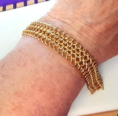 FGSPL Fine Gold Over Silver 7.25″ Mesh Multi-Strands Chain Showstopper Bracelet