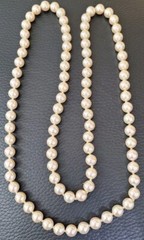 Vintage Single Row Graduated Cream Faux Pearls 15.5 inches