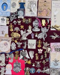 Vintage Estate Angel Religious PJewelry Lot 68 Pieces WHBM GLORIA DUCHIN AAi Baj