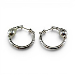 Sterling Silver ETERNITY EARRINGS Brown County Silver HINGED Modern BALL Post