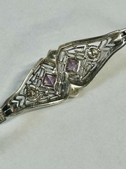 Sterling Silver Art Deco Style Vintage Bracelet 8.5 Grams 7 Inches