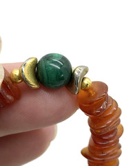 Genuine Natural Amber Stones Cognac Honey Color Beaded Necklace W/Other Stones