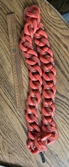 Vtg Orange/peach Lucite Acrylic Chunky Links Necklace 34” Boho Statement Piece