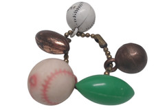 Vintage Mid Century SPORTS CHARM Bracelet – Atlanta Braves Baseball / Football +