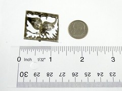 Vintage JB Signed Sterling Silver Butterfly Scene Pin or Brooch 925 5.6g 1 1/8In