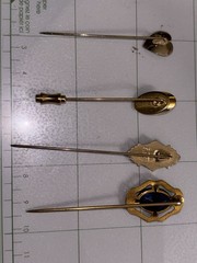 Vintage Stick Pin Lot Heart Scarab Monogram Hat Pins Lapel Pins Gold Tone