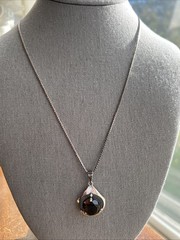 Vintage Sterling Silver & Smoky Quartz Necklace; Made in Israel; Beautiful!