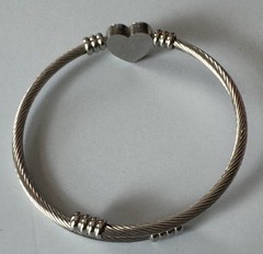 Beautiful Vintage Silvertone Heart With Initial “A” Wrap Bracelet Fits All