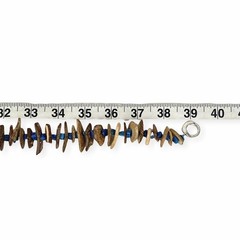 Artisan Coconut Shell Pendant Necklace Dangle Chips Tribal Beaded Boho Chic