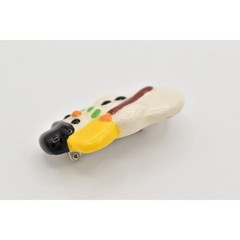 Flying Colors Vintage Snowman Pin Brooch Christmas Holiday Ceramic Signed BinAH