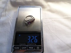 Antique Art Deco Filigree 14 K White Gold 3 Stone Ruby Sz 6 Cocktail Ring
