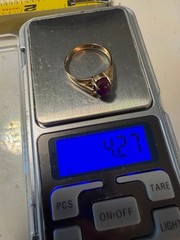 Vintage SOLID 14KT Gold Stamped Red Star Sapphire Size 10 Ring 4.27g NOS NOI!