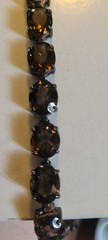 Rare 8.5″ Vintage ADI 925 Sterling And Smoky Quartz Gemstone Tennis Bracelet