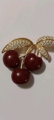 Joan Rivers vintage Cherries Brooch