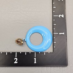 Vintage Hoop Clip Earrings Blue Enamel Dangles 1968