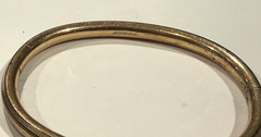 LUSTERN 10K GOLD FILLED VICTORIAN REPOUSSED CHILD’S BRACEELT HINGED NO MONOGRAM