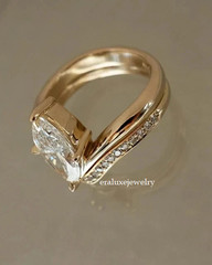 14K Yellow Gold Plated 2Ct Marquise Lab Created Diamond Wedding Bridal Ring Set