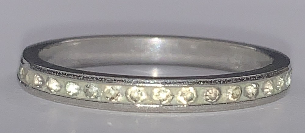 Vintage Sterling 925 Eternity Wedding Band Channel Set CZ Elegant Ring SZ 7.5