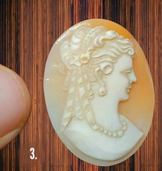 Cameos: Group of 4 Vintage Antique Hand Carved Shell Cameos