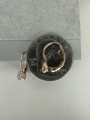 Vintage MCM 10k Rose Gold Diamond Heart Huggie Dangle/Drop Earrings