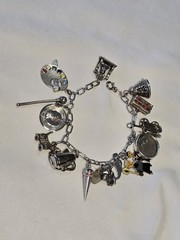 Vintage 1960s Sterling SIlver 925 Charm Bracelet Wells Beau JMS P&B 14 Charms