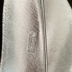 VTG Signed Trafari Silver Tone Feather Leaf natural Form Brooch Large 3.5in