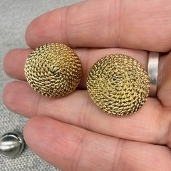 Vintage Button Earring Lot Screw Back Clip Ons Glass Acrylic Metal 6 Pair