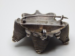Art Deco African Sterling Silver Brooch-Pendant, Signed B.N.A., Depose