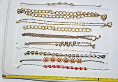 Lot 10 Unique Vintage Costume Jewelry Necklaces-Gold and Silver Tones Nice Asst.