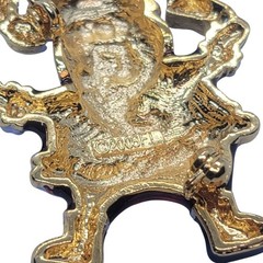 Santa Claus Enamel Gold-Tone Christmas Pin Brooch Pendant 2008 Festive Holiday
