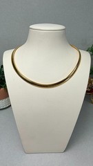 Gold Tone Snake Chain Choker Necklace Elegant Classic Vintage Style 16”