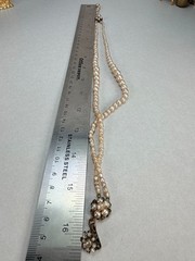 Miriam Haskell Double Strand Baroque Faux Pearl Necklace Vintage Signed
