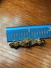 Solid 15k Yellow Gold Genuine antique Victorian Etruscan Lucky Horseshoe Brooch