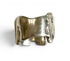Vintage 925 Sterling Silver Lucky Elephant Eternity Band Ring 7.58 Grams Size 5