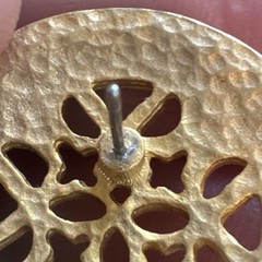 Casual Corner VTG Gold-Tone Round Chunky Cut Out Star Stud Earrings MCM Unique