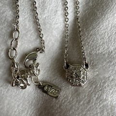 Vintage 1928 Brand Jewelry Crystal Octagon Silvertone Necklace 18”