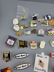 Vintage Tack Tac Hat Pin Lot mix calgary 88 -sports – bowling- advertising