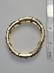 Vintage Wide Cuff Cloisonné Bracelet Ornate Enamel Rhinestone Gold-tone Jewelry