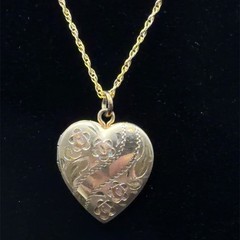Vintage Marathon 14K Gold Filled 18 Inch Photo Locket Necklace, 3.7 Grams