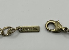 Vtg Estate Sale Cookie Lee Signed Chain Necklace With Shimmery Jewel Stations