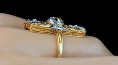 White Diamond 2.30 Ct Art Deco Antique Vintage Wedding Ring 14K Yellow Gold FN