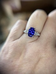 Tanzanite Diamond Ring in 14k White Gold